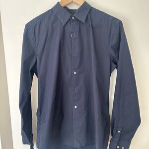 Men's Theory Button Down Navy Blue Shirt